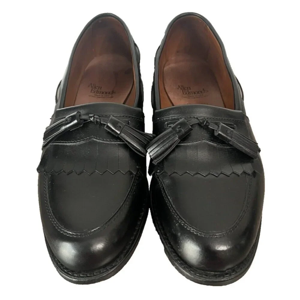 Allen Edmonds Men's Shoes Loafer 9.5 D Alexandria Black Leather Tasseled Slip On